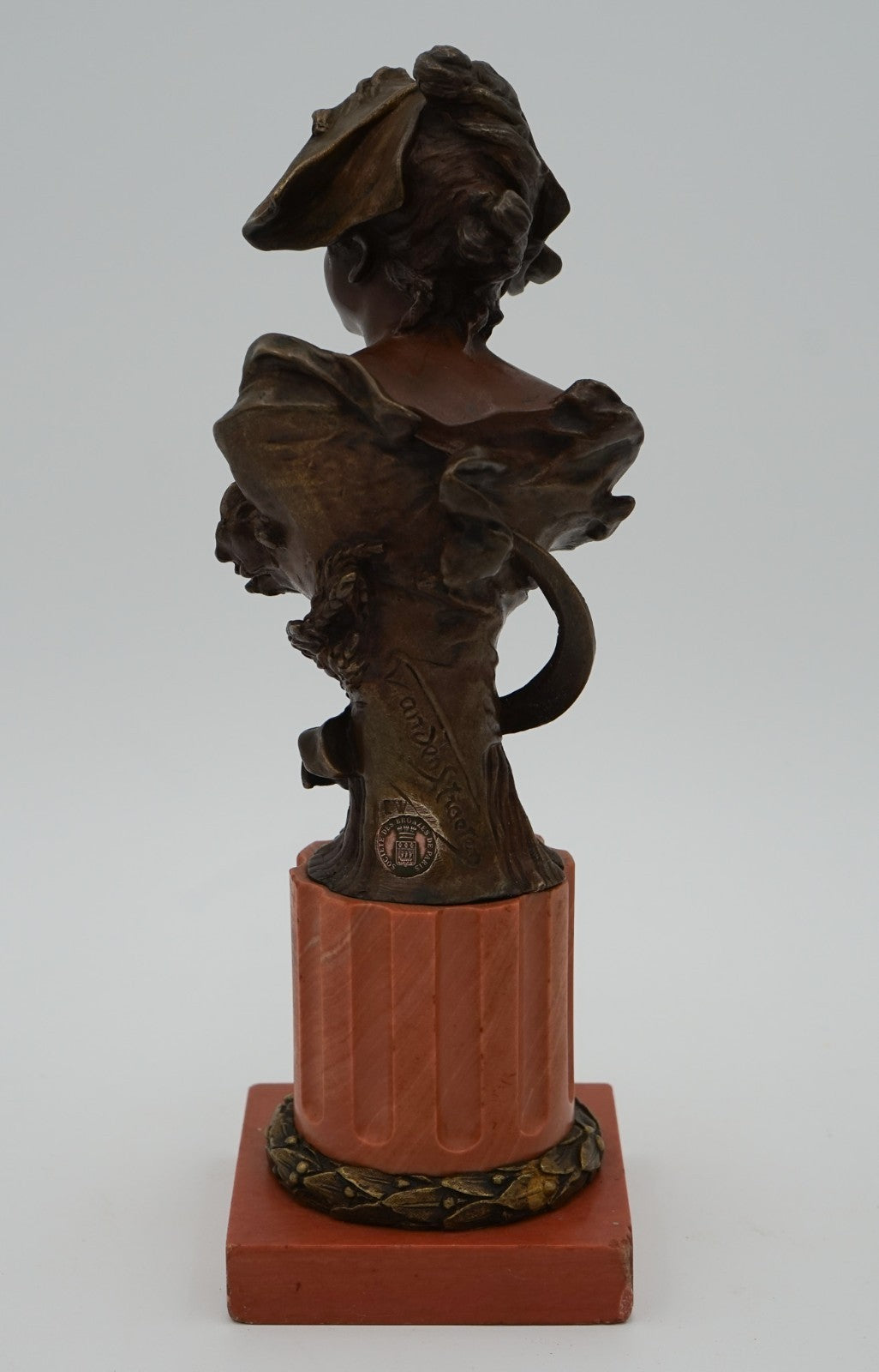 ANTIQUE 1885-1930 GEORGE VAN DER STRAETEN BRONZE BUST OF DUTCH LADY