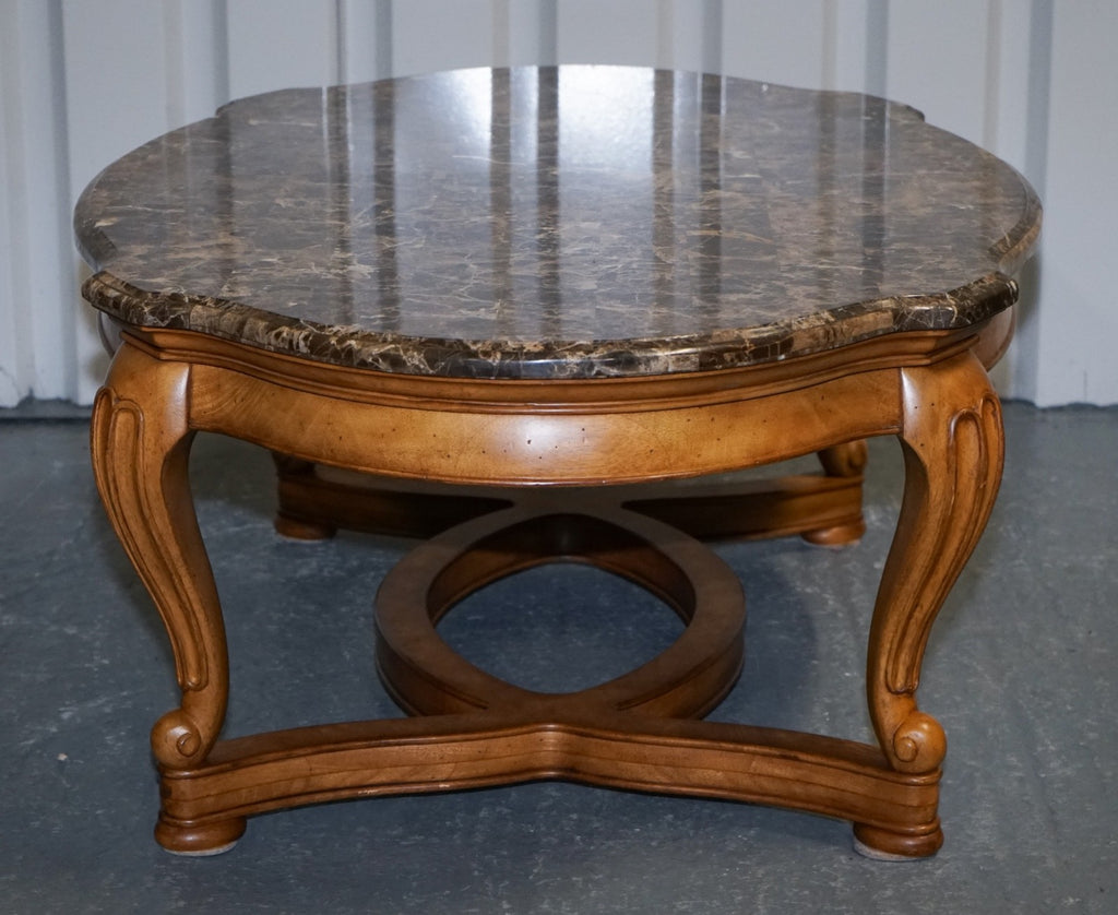 VINTAGE FRENCH STYLE COFFEE TABLE WITH FAUX MABRLE TOP