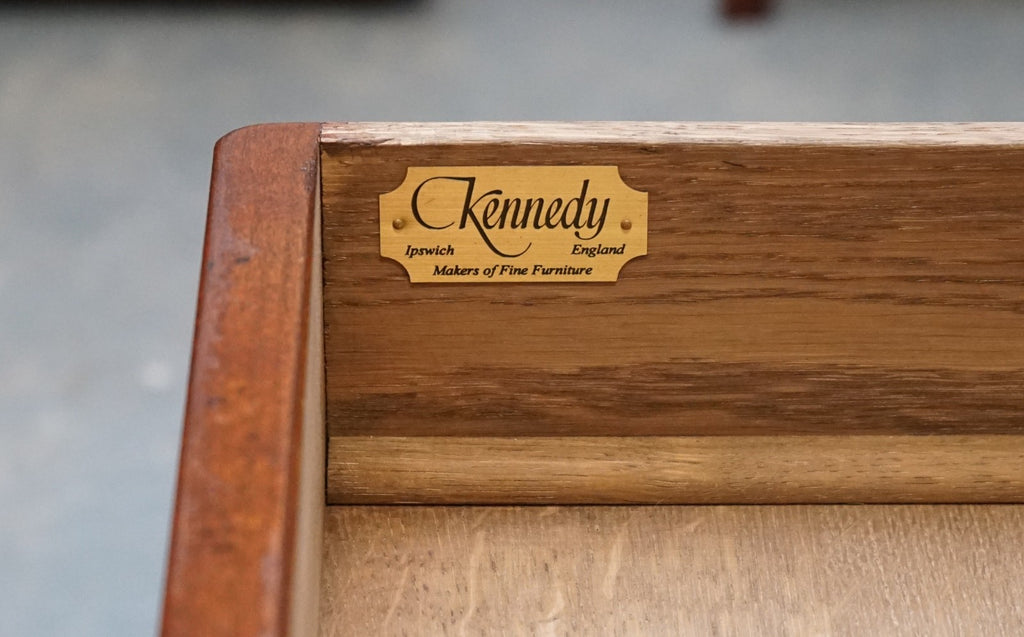 LARGE MILITARY CAMPAIGN REH KENNEDY HARRODS COFFEE TABLE WITH THREE DEEP DRAWERS