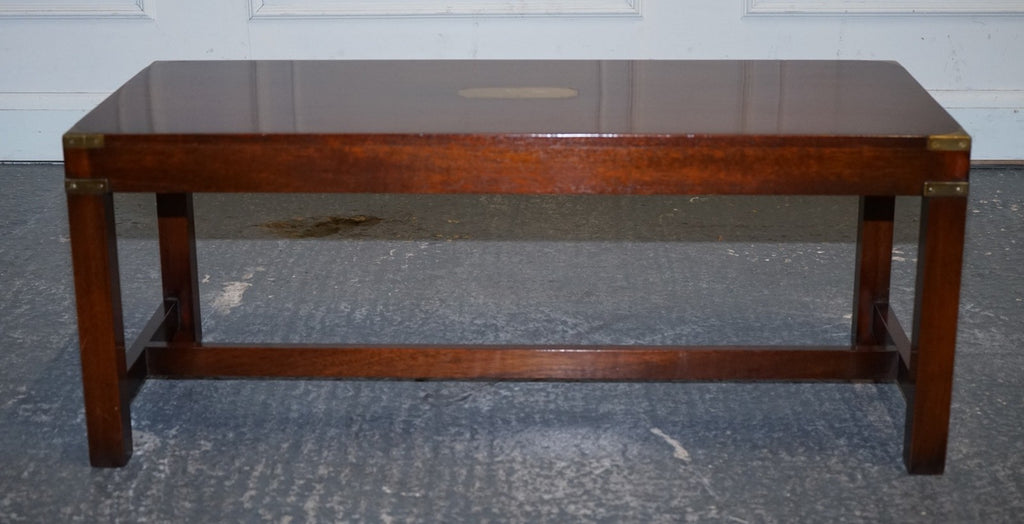 RESTORED VINTAGE HARRODS REH KENNEDY MILiTARY CAMPAIGN COFFEE TABLE