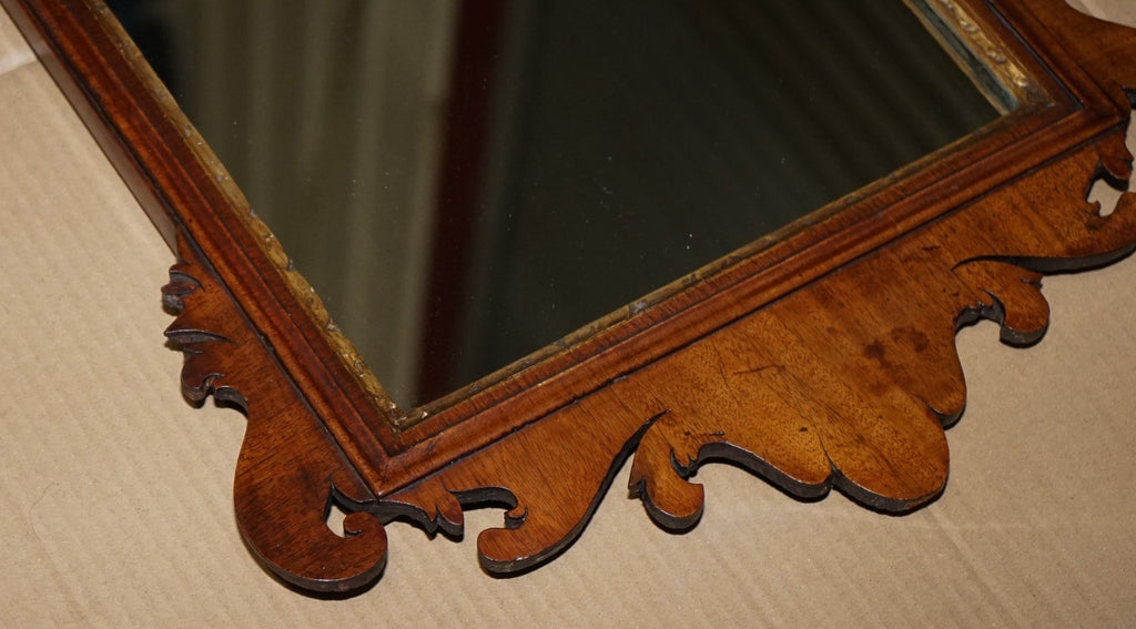 ANTIQUE GEORGIAN CIRCA 1760 THOMAS CHIPPENDALE STYLE GILDED EAGLE WALL MIRROR