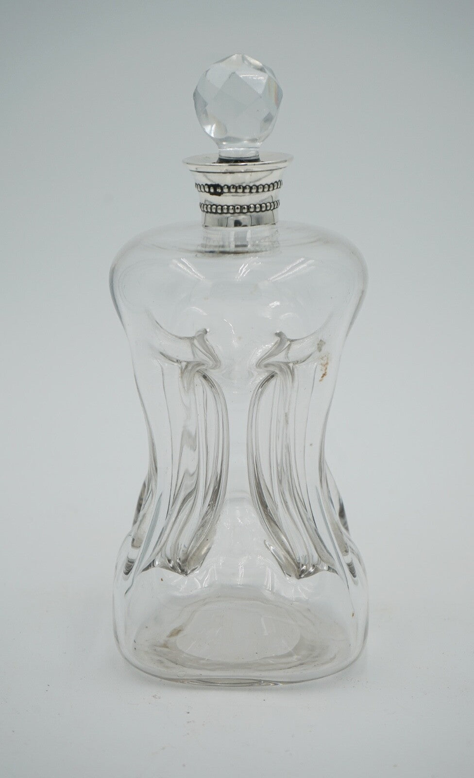 ANTIQUE 1891 WILLIAM HUTTON & SONS LONDON STERLING SILVER COLLAR PINCH DECANTER