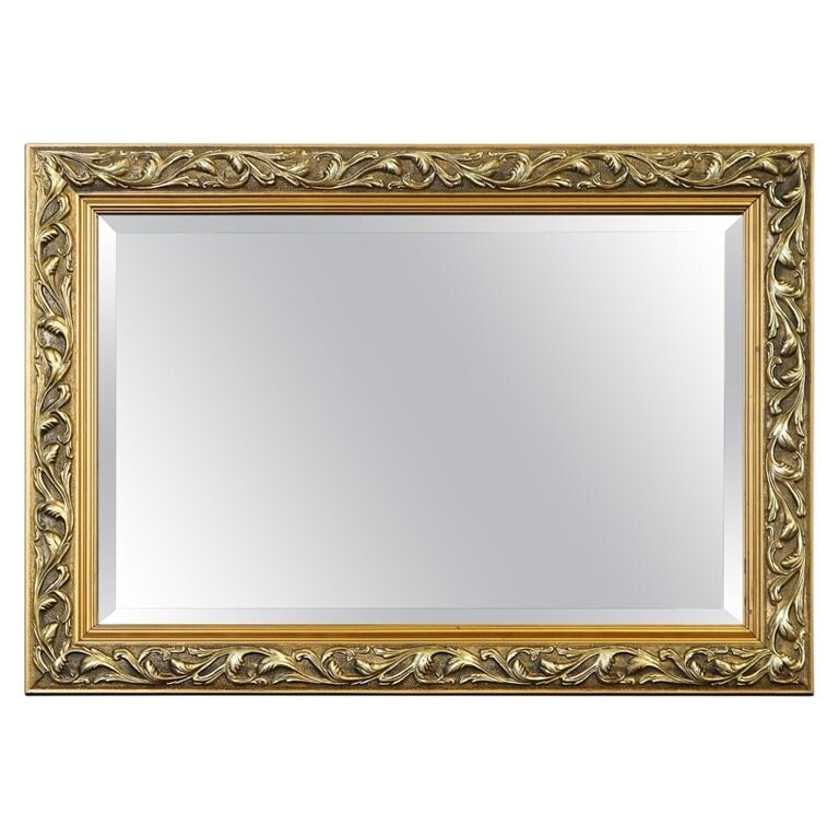 BEAUTIFUL VINTAGE CUSHIONED GILTWOOD BEVELLED MIRROR