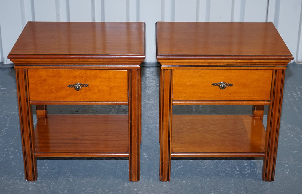 VINTAGE FRENCH STYLE CHERRY WOOD NIGHTSTANDS BEDSIDE TABLES
