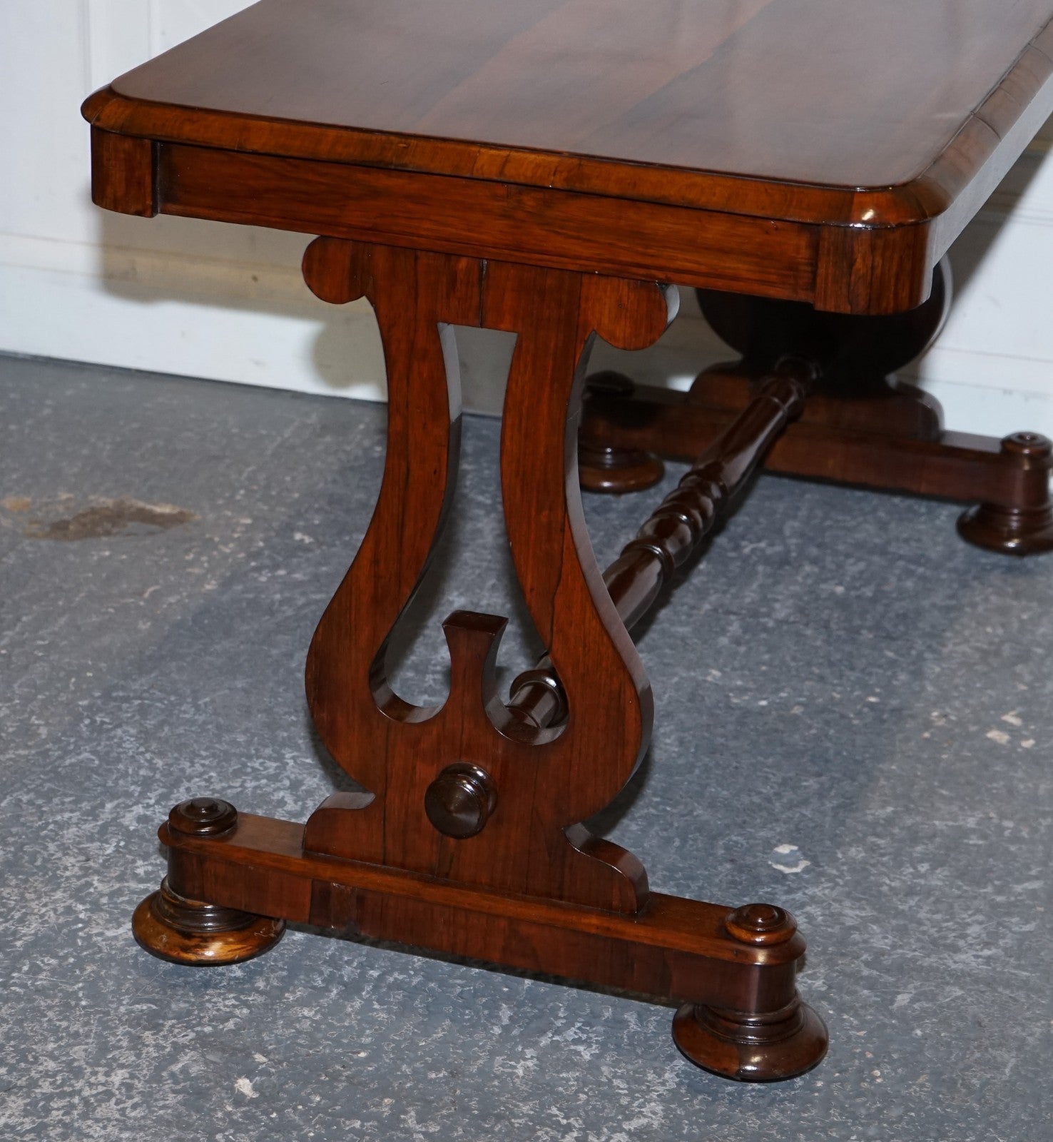 FULLY RESTORED ANTIQUE EARLY VICTORIAN HARDWOOD LIBRARY WRITING TABLE