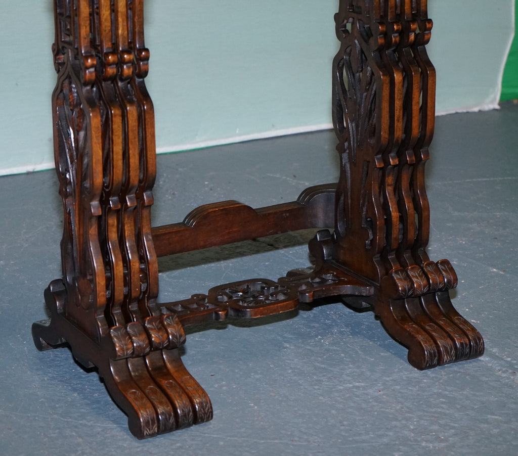 ART NOUVEAU CHINESE EXPORT NESTING TABLES PIERCED FRETWORK BONE & ABALONE C 1900
