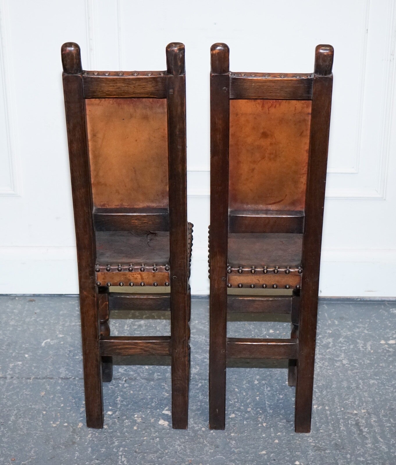 BEAUTIFUL PAIR OF DECORATIVE  17TH CENTURY REVIVAL OAK CHILDS CORRECTION CHAIR