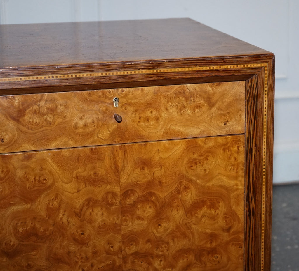 WARD BENNET BRICKEL ASSOCIATES RESTORED PAIR OF BURR WALNUT SIDEBOARDS