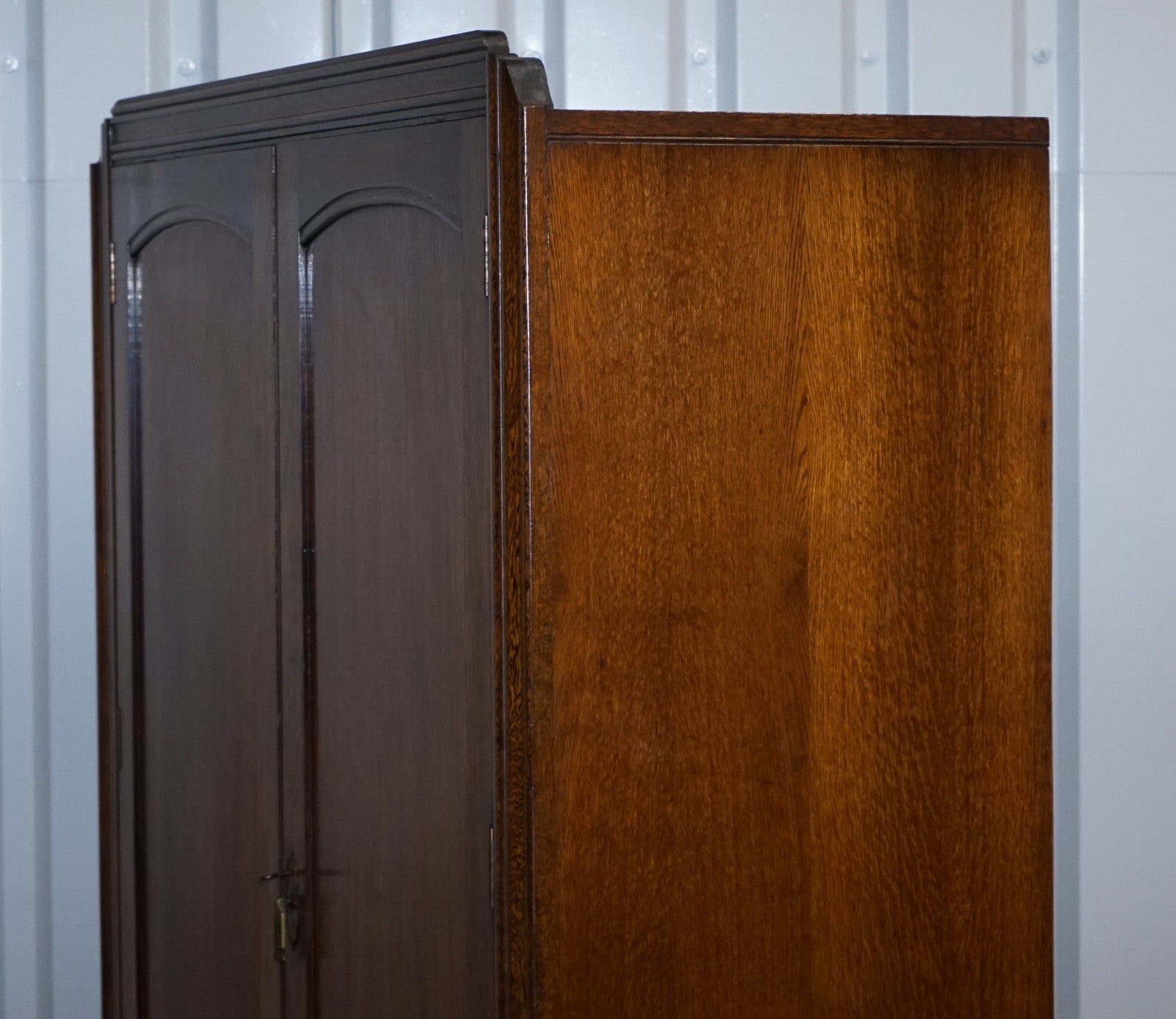 ANTIQUE ENGLISH OAK TWO DOOR WARDROBE