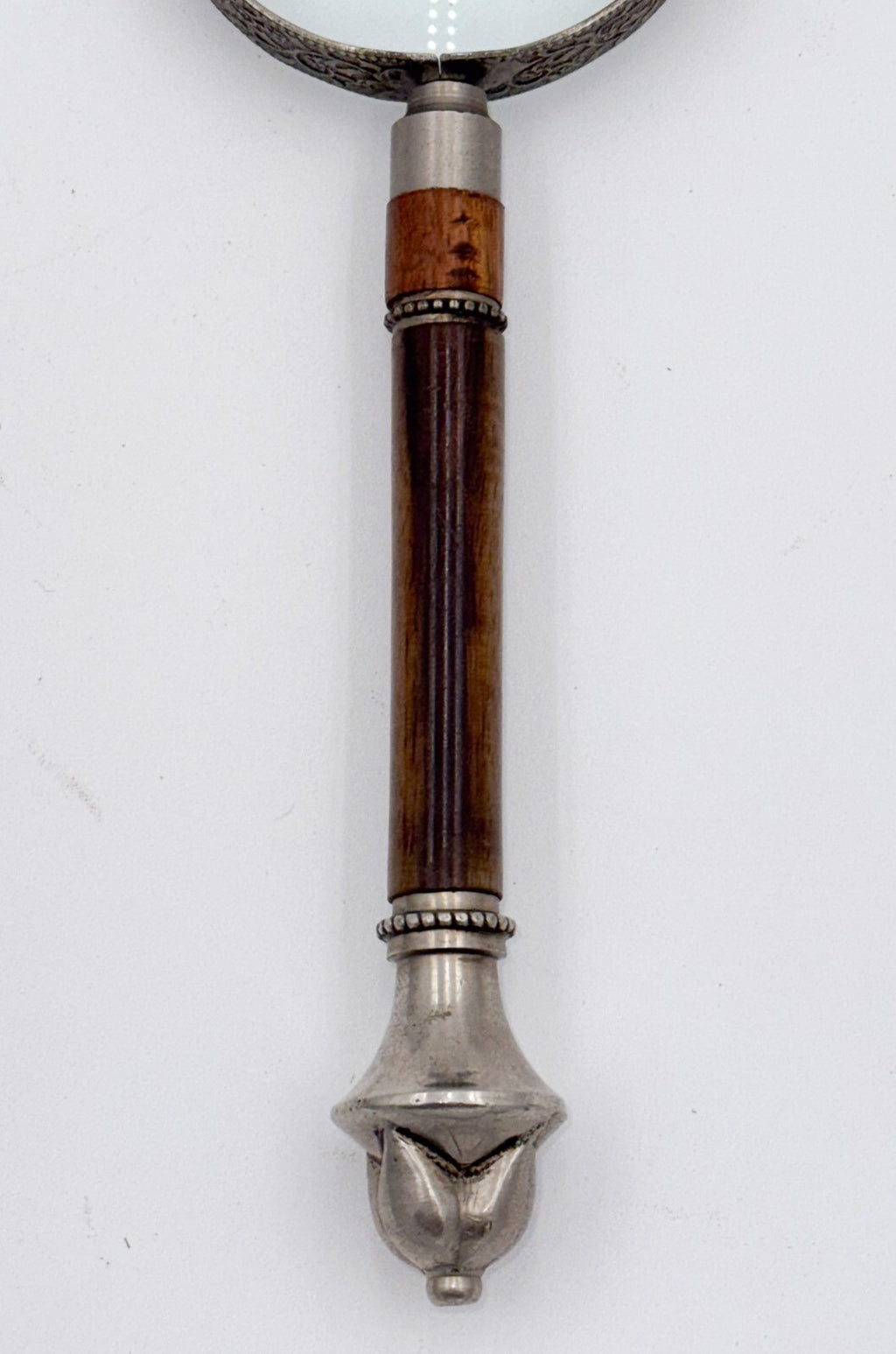 ANTIQUE ENGLISH WALNUT RECEPTION DESK LETTER SET MAGNIFYING GLASS