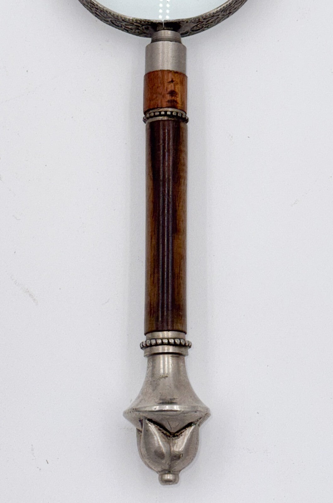 ANTIQUE ENGLISH WALNUT RECEPTION DESK LETTER SET MAGNIFYING GLASS