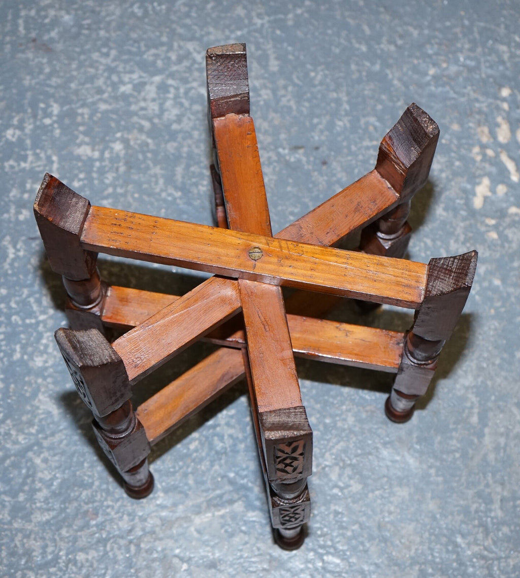 VINTAGE MOORISH MOROCCAN BRASS FOLDING TRAY TABLE