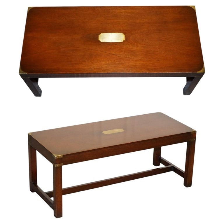 RESTORED VINTAGE HARRODS REH KENNEDY MILiTARY CAMPAIGN COFFEE TABLE