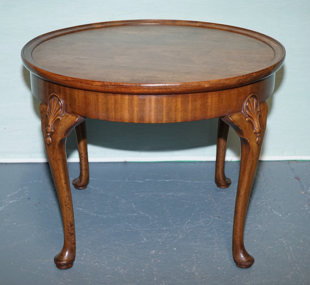 1930s WARING & GILLOW WALNUT ROUND SIDE TABLE QUEEN ANNE STYLE