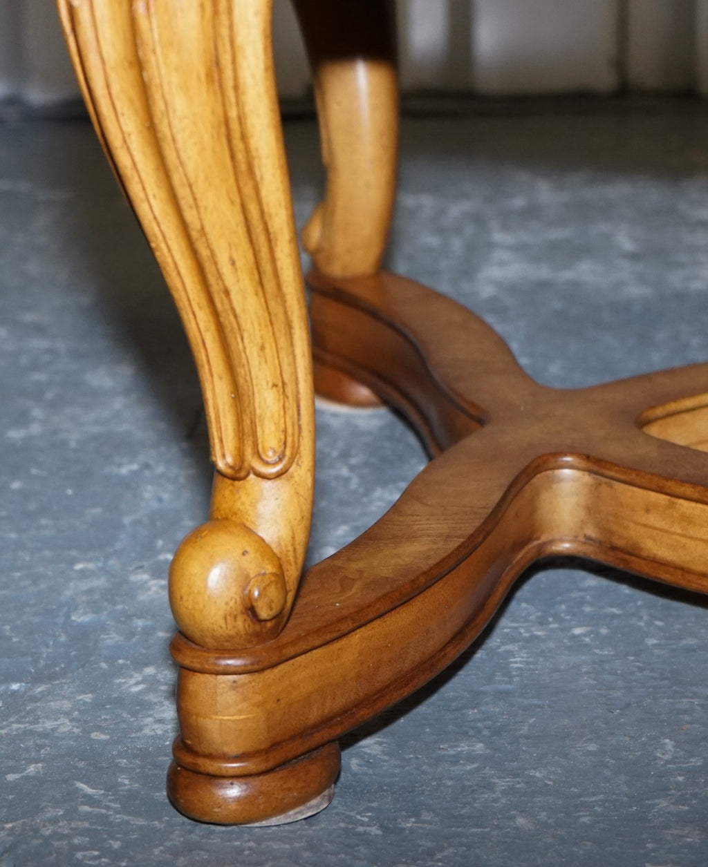 VINTAGE FRENCH STYLE COFFEE TABLE WITH FAUX MABRLE TOP