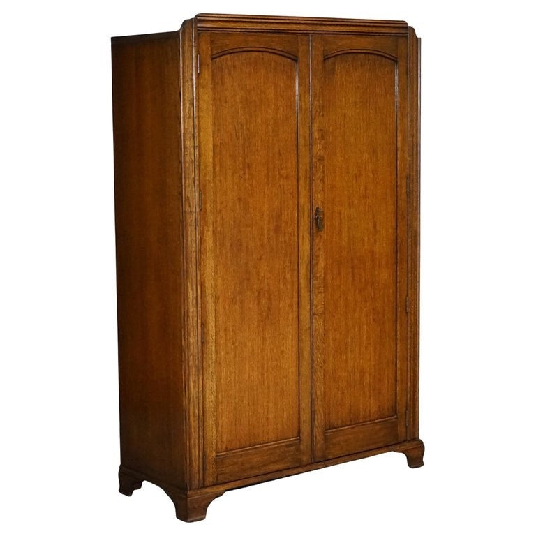 ANTIQUE ENGLISH OAK TWO DOOR WARDROBE