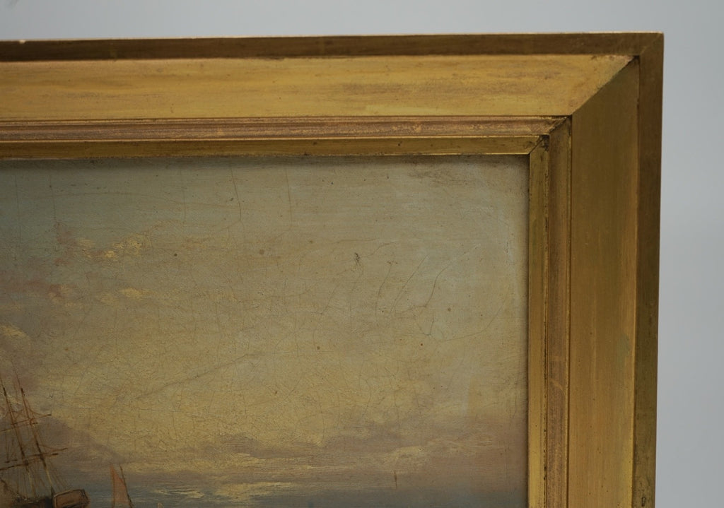 ANTIQUE 1868 SIGNED AND DATED VICTORIAN COASTAL OIL PAINTING BY JAMES WEBB