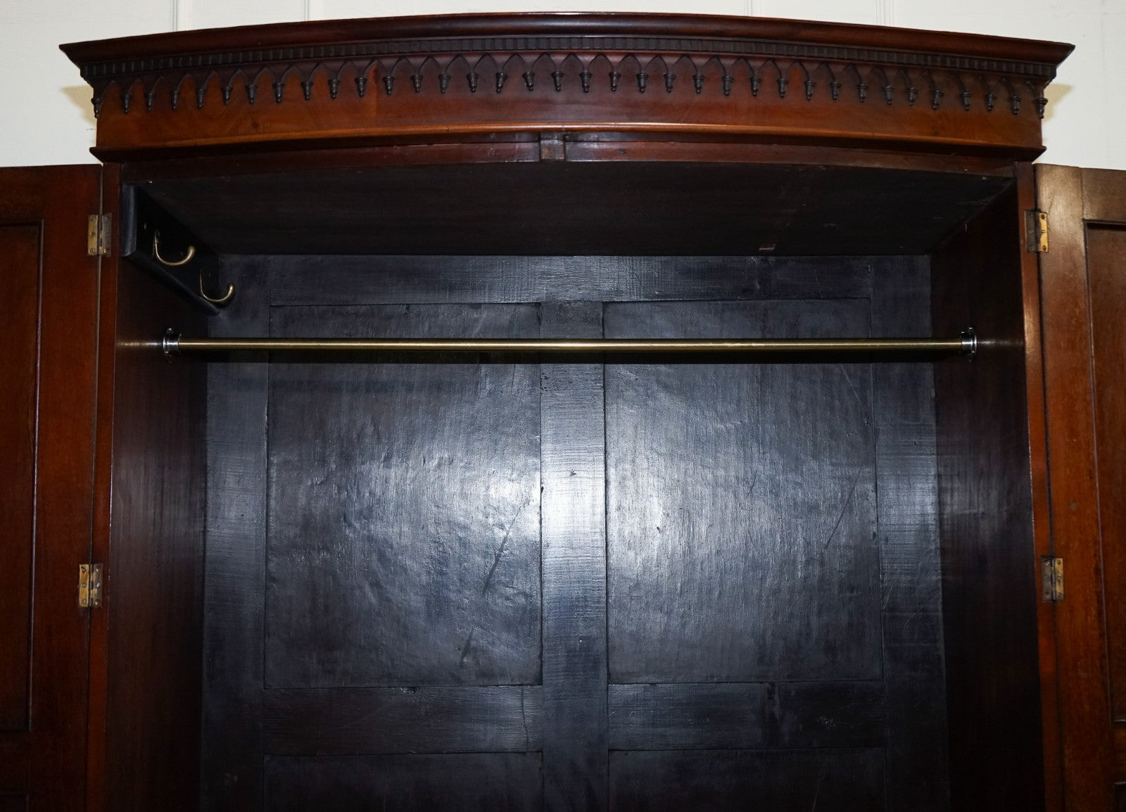 ANTIQUE ENGLISH GEORGE III LINEN PRESS CONVERTED TO WARDROBE