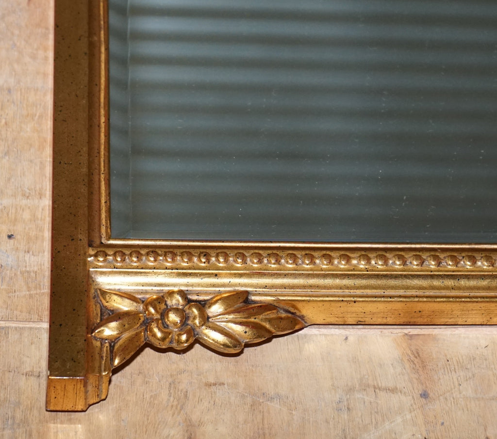 VINTAGE VICTORIAN STYLE GILTED OVERMANTEL WALL MIRROR