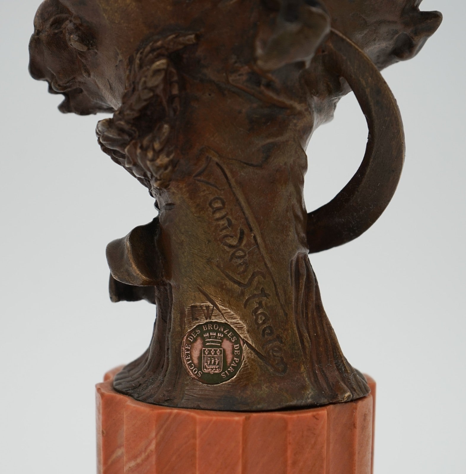 ANTIQUE 1885-1930 GEORGE VAN DER STRAETEN BRONZE BUST OF DUTCH LADY