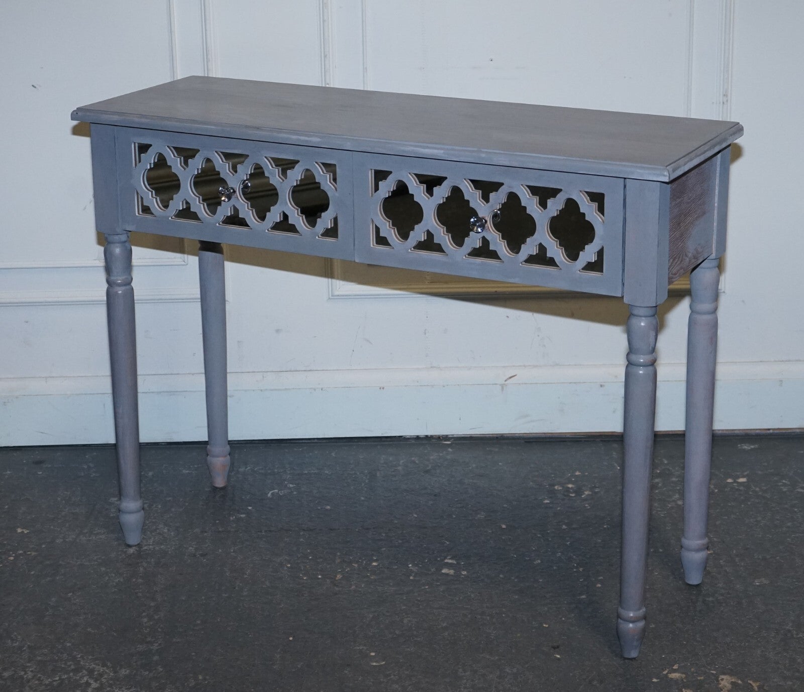 LOVELY HAND PAINTED MIRRORED DRESSING CONSOLE TABLE MATCHING STOOL AVAILABLE