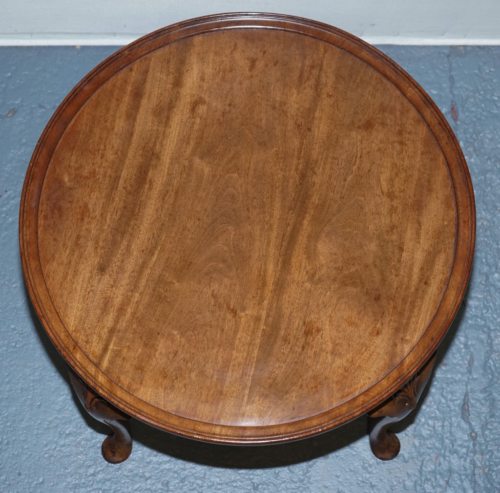 1930s WARING & GILLOW WALNUT ROUND SIDE TABLE QUEEN ANNE STYLE