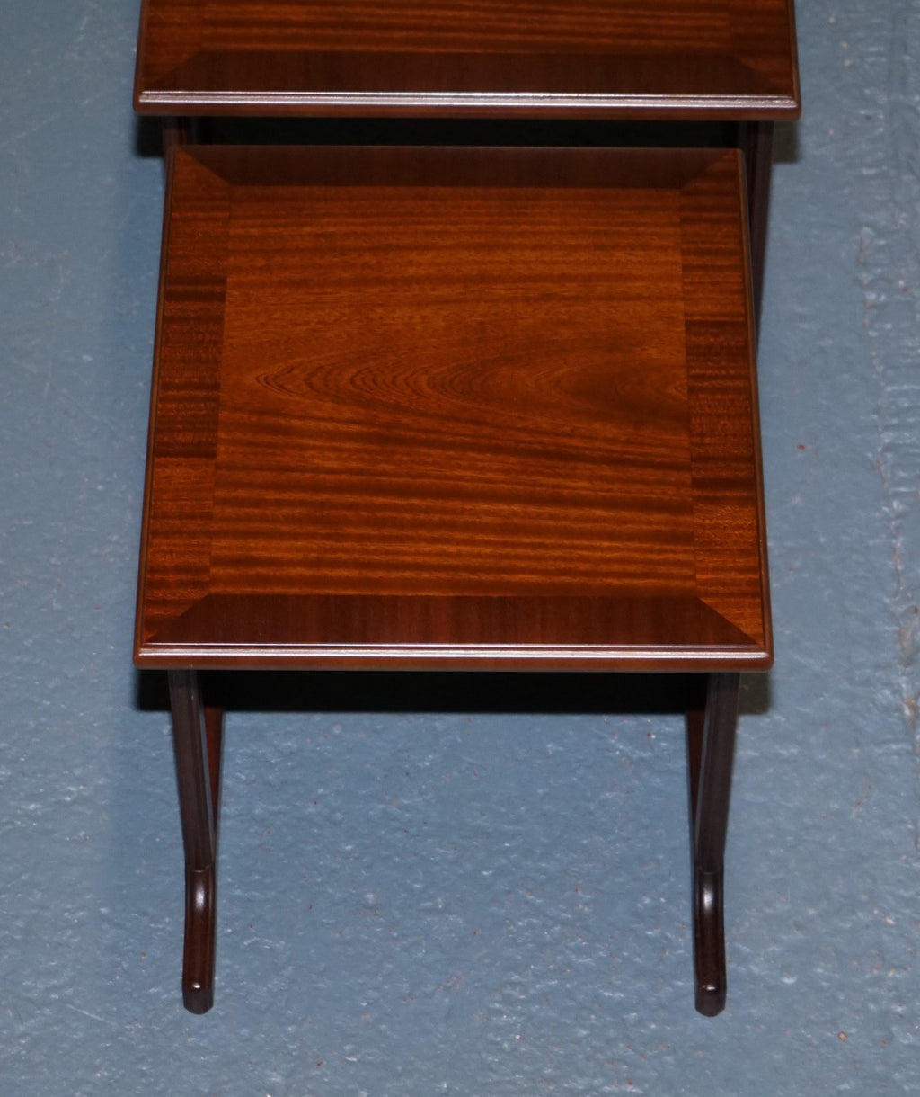 VINTAGE MiD CENTURY HARDWOOD NEST OF THREE TABLES