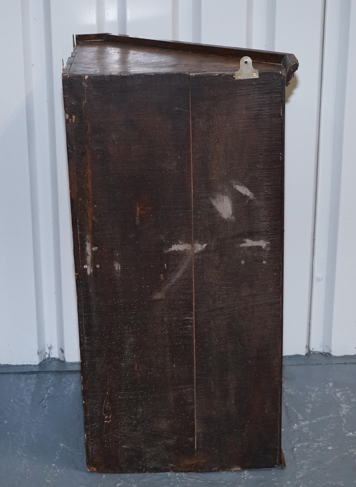 ANTIQUE ENGLISH OAK HANGING CORNER CUPBOARD CABINET