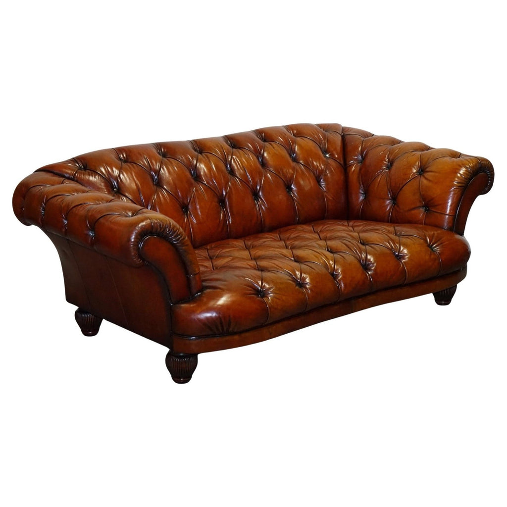 RESTORED HAND DYED LEATHER 2.5 SEATER CHESTERFIELD TETRAD OSCAR SOFA
