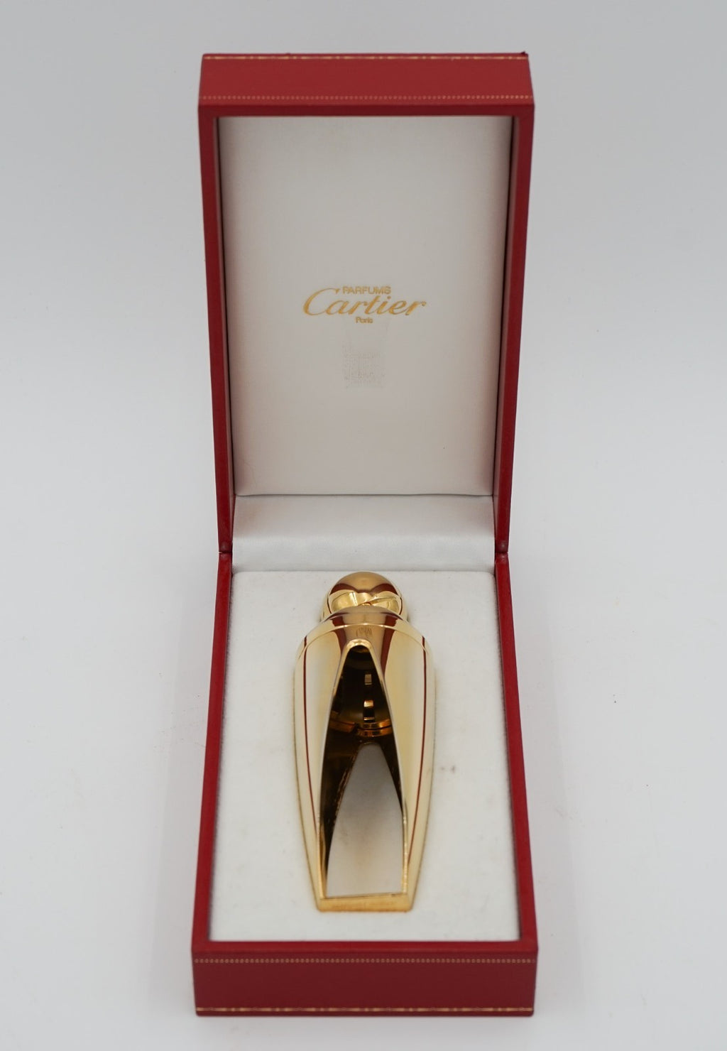 CARTIER LUXURY GOLD ATOMISER PARFUM FLACON “EAU DE PARFUM” BOXED DECORATiVE