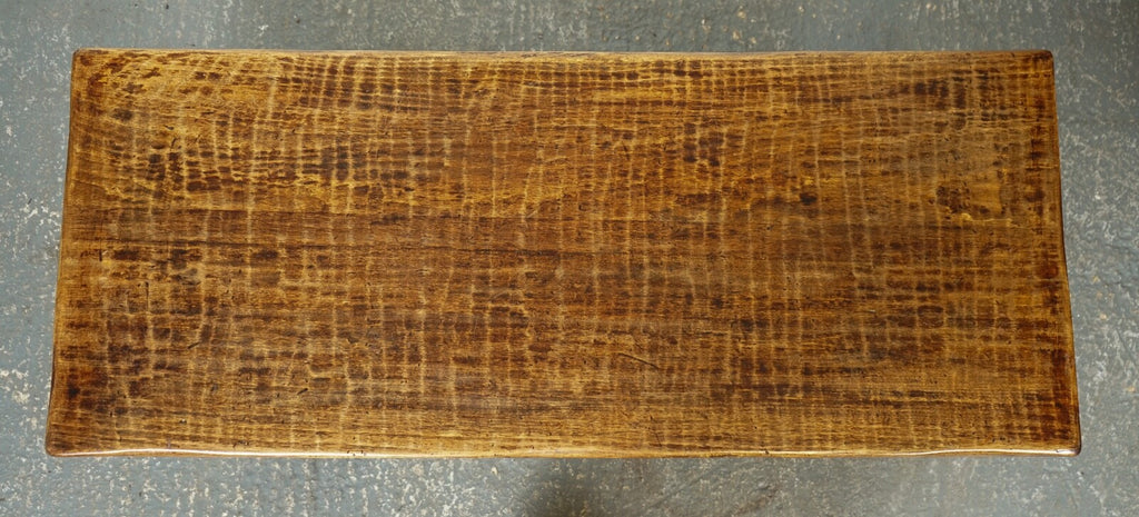 VINTAGE REFECTORY ROBERT MOUSEMAN THOMPSON STYLE DAZED OAK COFFEE TABLE J1
