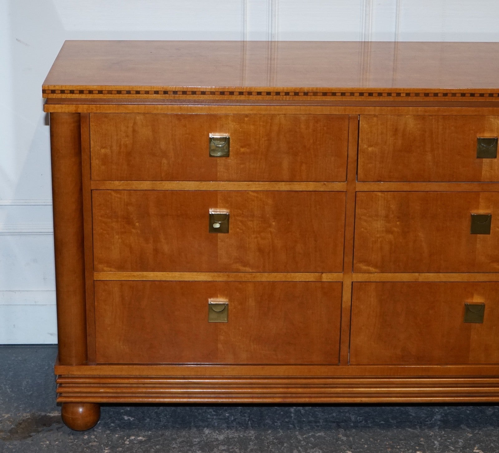 AMERICAN HICKORY WHITE GENESIS BIEDERMEIER DRESSER SIDEBOARD BANK OF DRAWERS