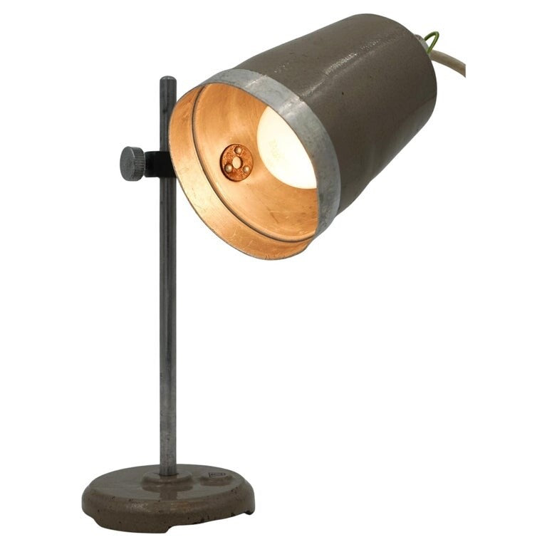 1940'S ENGLISH SALVAGED LABORATORY SCHOOL TABLE ADJUSTABLE LIGHT 007