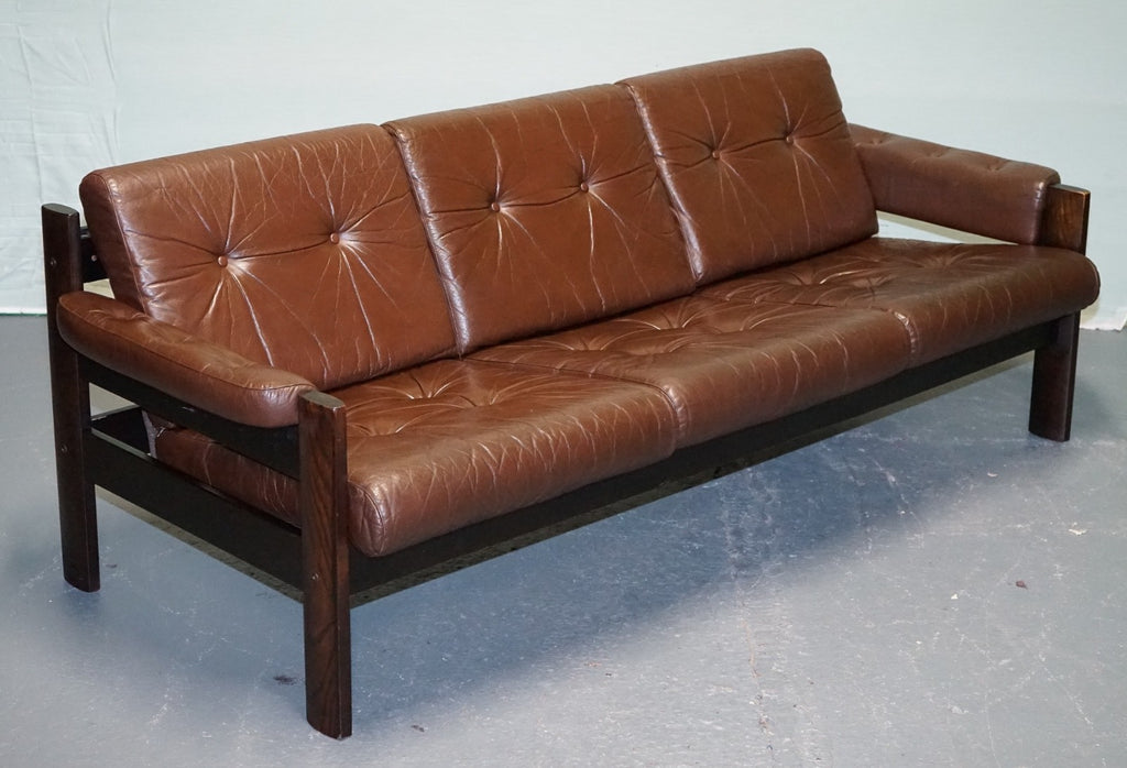 SCANDiNAVIAN ViNTAGE EKORNES STRESSLESS THREE SEATER SOFA