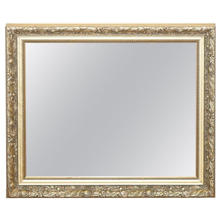 LOVELY VINTAGE GOLD ORNATE BEVELLED WALL MIRROR