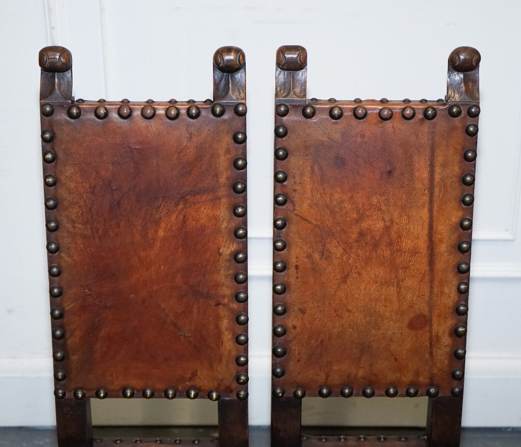 BEAUTIFUL PAIR OF DECORATIVE  17TH CENTURY REVIVAL OAK CHILDS CORRECTION CHAIR