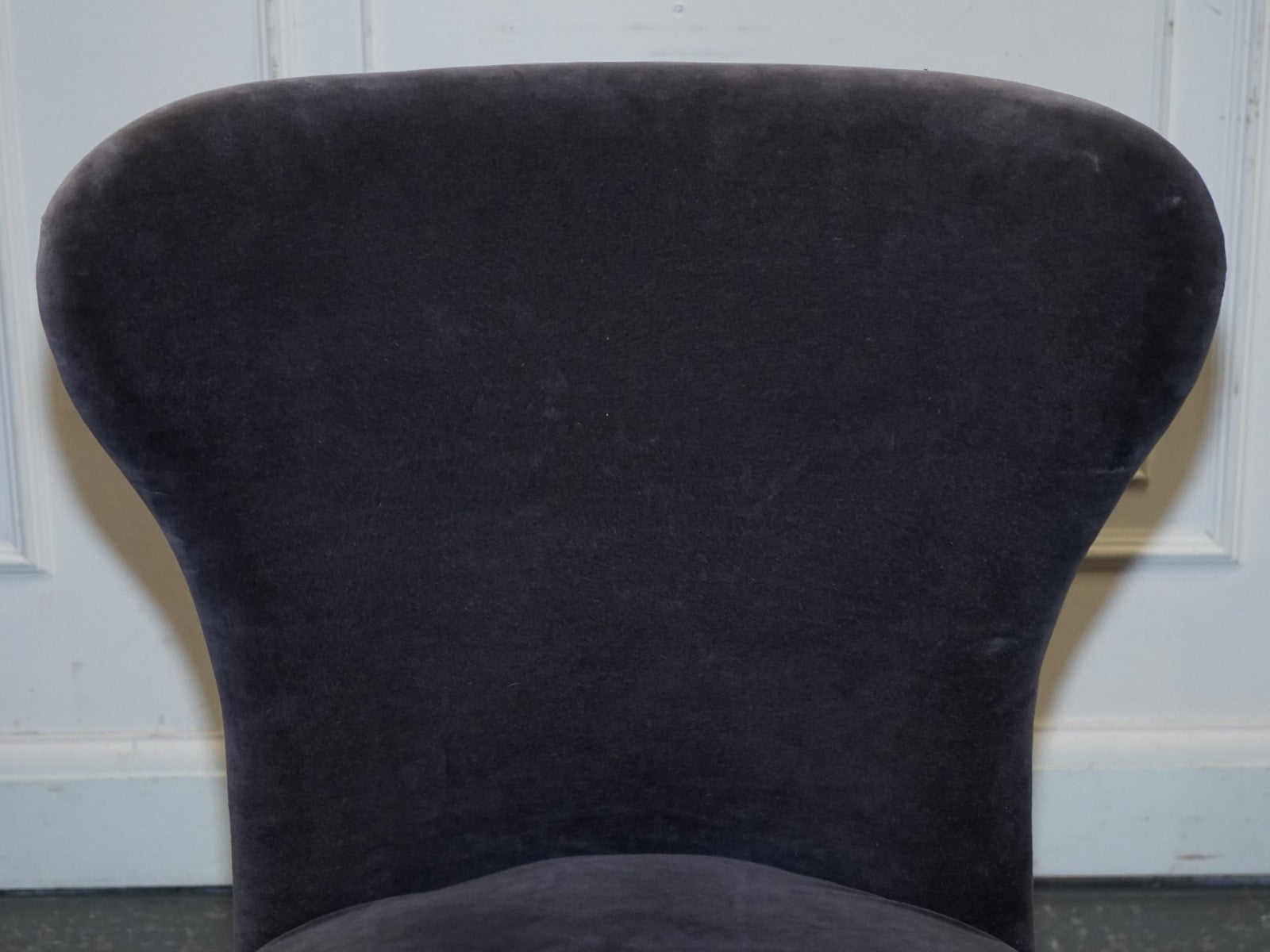 VINTAGE HALO RICHMOND SINGLE DESK OR DINING CHAIR NAVY VELVET FABRIC WITH STUDS