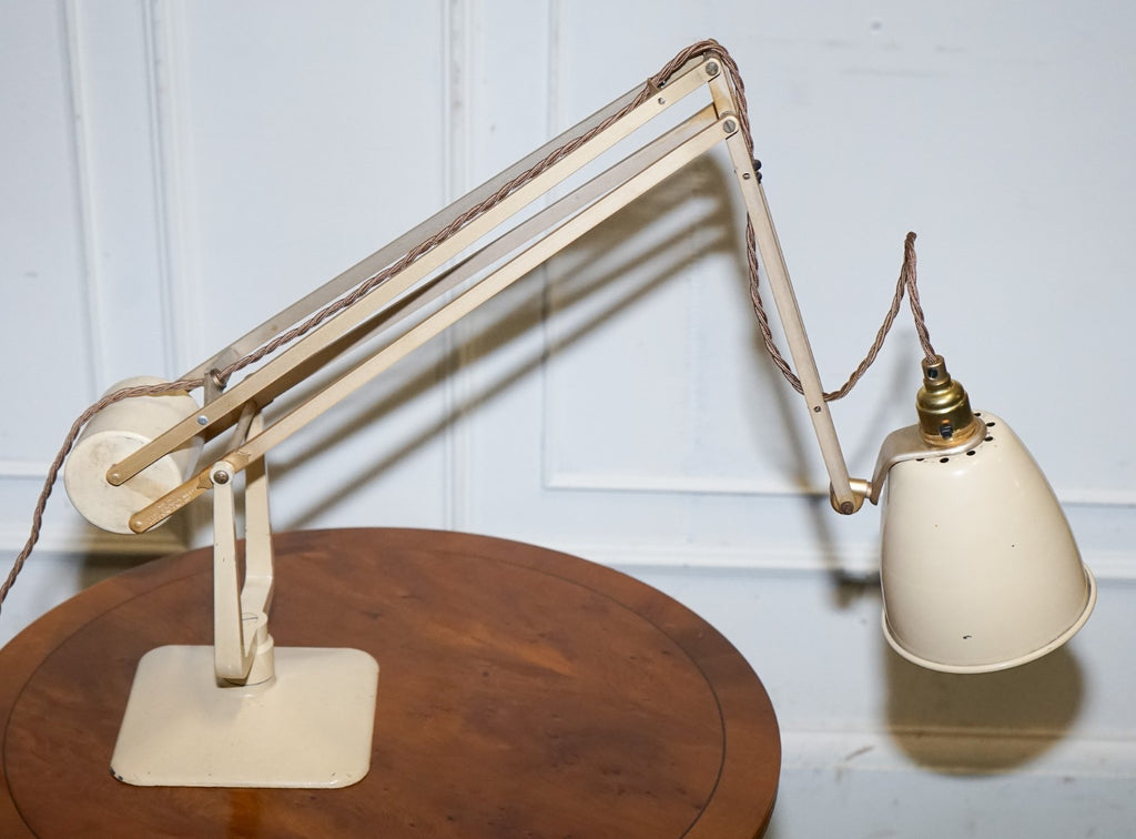 ANTIQUE CIRCA 1950 RECLAIMED HADRILL & HORSTMANN COUNTERPOISE DESK LAMP