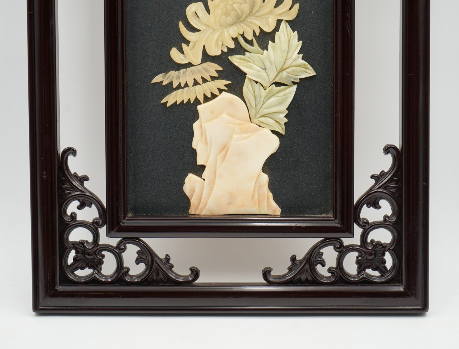MEIJ JAPANESE EBONISED SHIBAYAMA WALL PANEL DECORATIVE FLOWERS