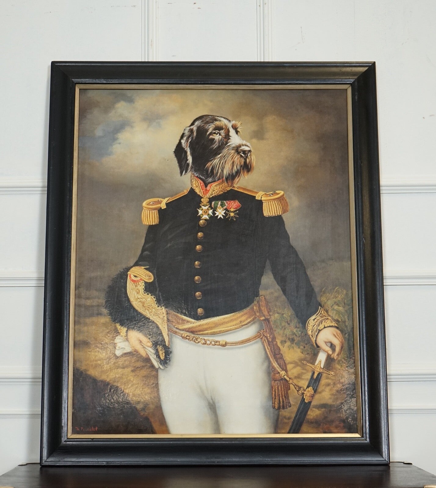 CEREMONIAL DRESS THIERRY PONCELET FRAMED ART PRINT BLACK AND GOLD FRAME