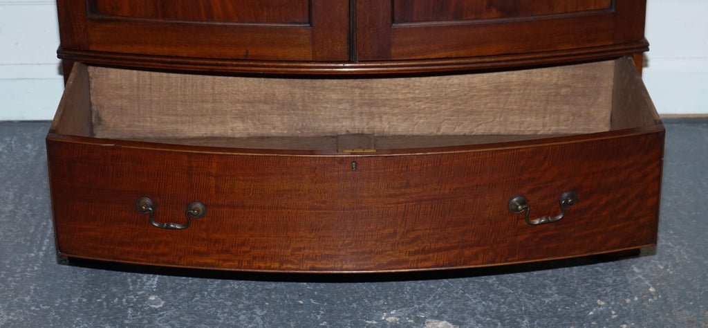 ANTIQUE ENGLISH GEORGE III LINEN PRESS CONVERTED TO WARDROBE