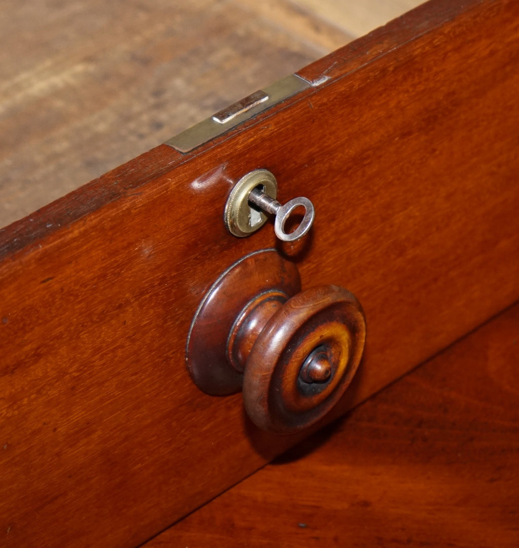 LARGE EARLY VICTORIAN CHEST OF DRAWERS WITH ORIGINAL KNOBS AND LOCKS