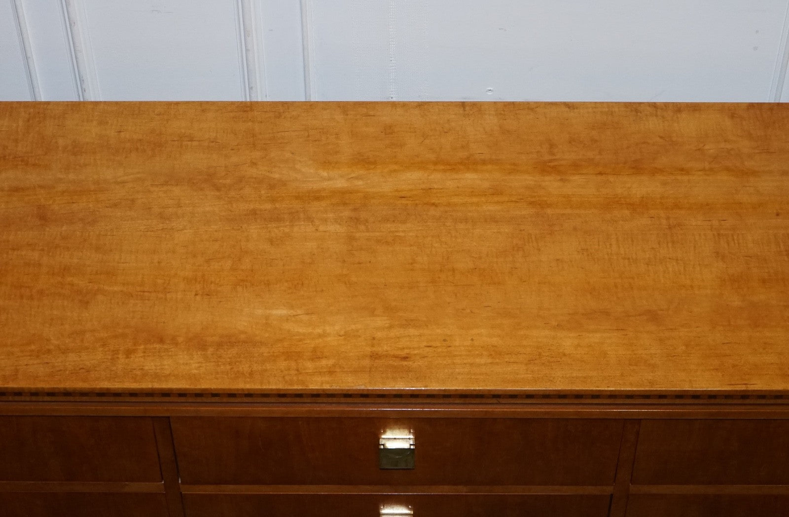 AMERICAN HICKORY WHITE GENESIS BIEDERMEIER DRESSER SIDEBOARD BANK OF DRAWERS