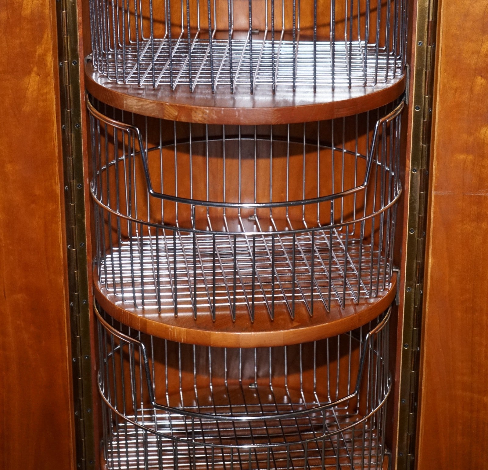 VINTAGE WALNUT WOOD WILLIS & GAMBIER PANTRY STORAGE CYLINDER CABINET