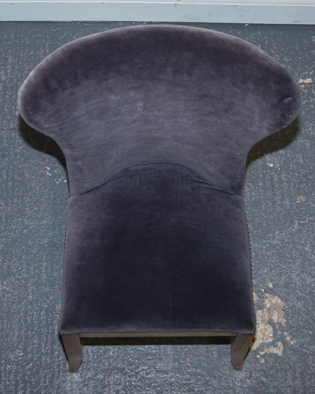 VINTAGE HALO RICHMOND SINGLE DESK OR DINING CHAIR NAVY VELVET FABRIC WITH STUDS