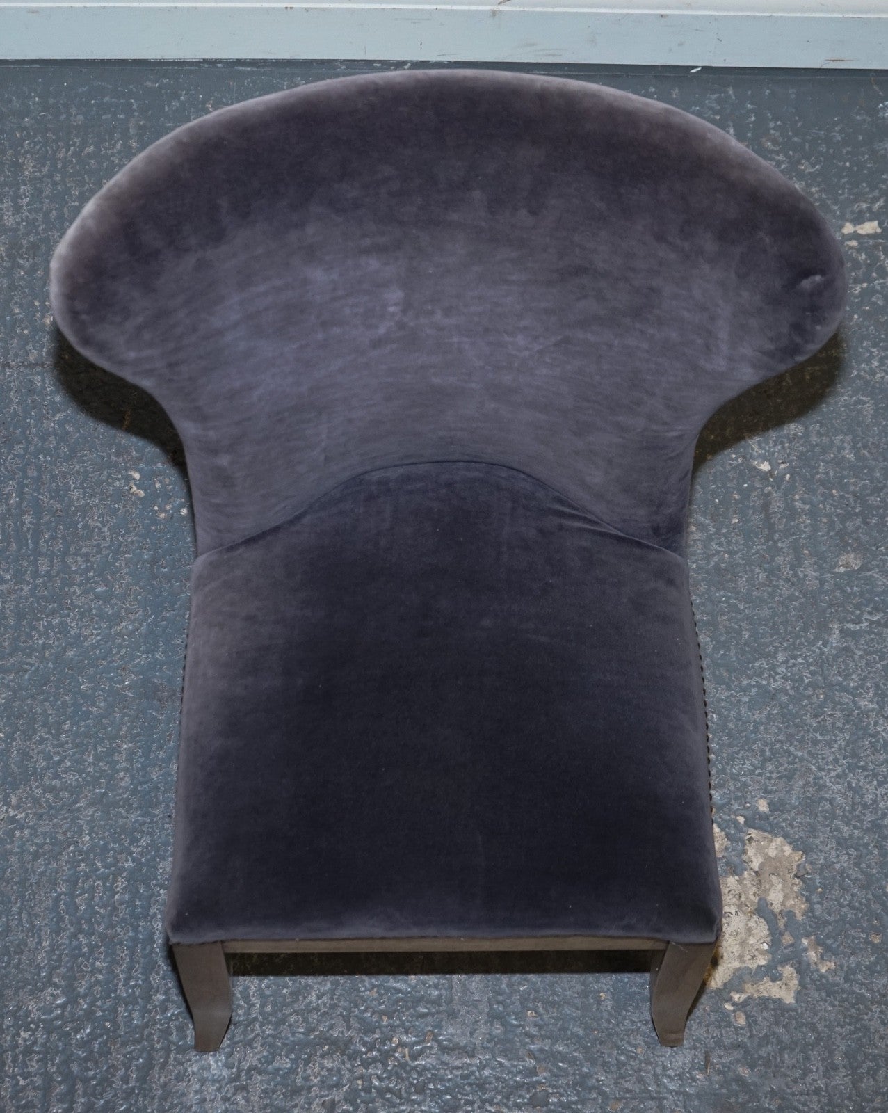 VINTAGE HALO RICHMOND SINGLE DESK OR DINING CHAIR NAVY VELVET FABRIC WITH STUDS