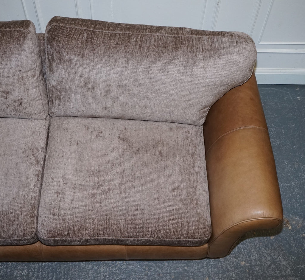 VINTAGE ALEXANDER & JAMES BLAKE 3 SEATER LEATHER & FABRIC SOFA RRP £2,240
