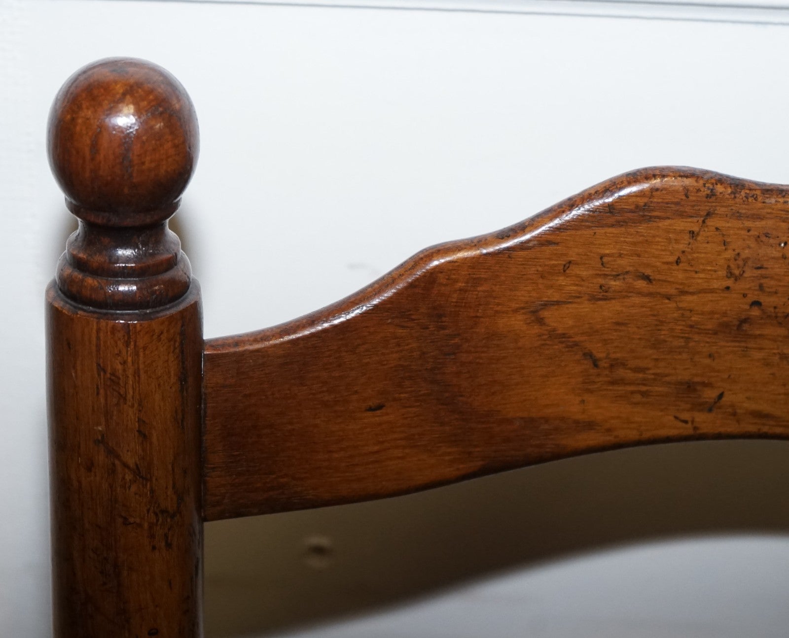 SET OF SIX ANTIQUE ENGLISH 19TH CENTURY LADDERBACK RUSH SEAT DINING CHAIRS