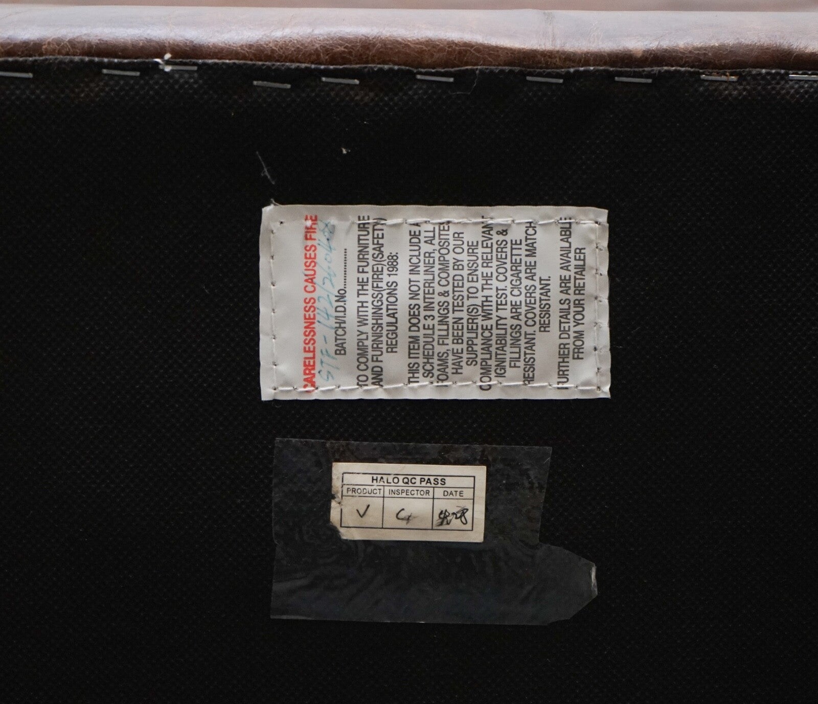 VINTAGE HALO REGGIO GROUCHO BROWN LEATHER OTTOMAN FOOTSTOOL WITH STORAGE SPACE