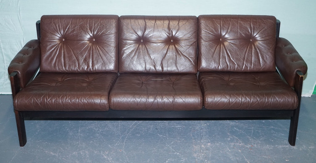 SCANDiNAVIAN ViNTAGE EKORNES STRESSLESS THREE SEATER SOFA